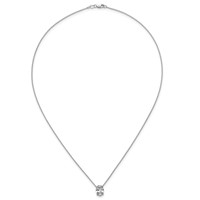 14K White Gold 2 Carat Lab Grown Diamond VS+ F+ Oval Complete Four Prong Pendant Necklace, 18" view 4