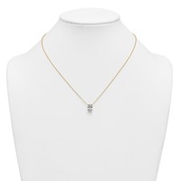 14K Yellow Gold 2 Carat Lab Grown Diamond VS+ F+ Oval Complete Four Prong Pendant Necklace, 18" view 3