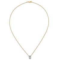 14K Yellow Gold 2 Carat Lab Grown Diamond VS+ F+ Oval Complete Four Prong Pendant Necklace, 18" view 4