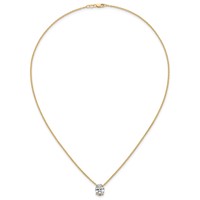 14K Yellow Gold 2.50 Carat Certified Lab Grown Diamond VS+ F+ Oval Complete Four Prong Pendant Necklace, 18" view 4