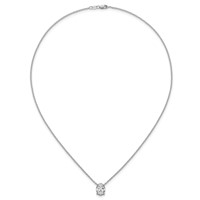 14K White Gold 3 Carat Lab Grown Diamond VS+ F+ Oval Complete Four Prong Pendant Necklace, 18" view 4