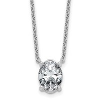14K White Gold 3 Carat Oval Four Prong Pendant Mounting view 1