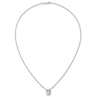 14K White Gold 3.50 Carat Lab Grown Diamond VS+ F+ Oval Complete Four Prong Pendant Necklace, 18" view 4