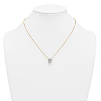 14K Yellow Gold 3.50 Carat Lab Grown Diamond VS+ F+ Oval Complete Four Prong Pendant Necklace, 18" view 3