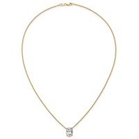14K Yellow Gold 3.50 Carat Lab Grown Diamond VS+ F+ Oval Complete Four Prong Pendant Necklace, 18" view 4