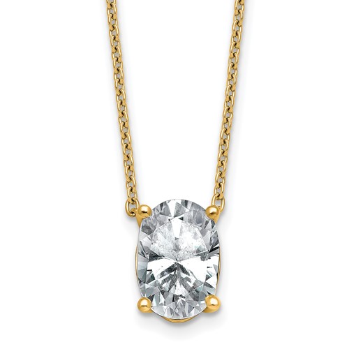 14K Yellow Gold 3.50 Carat Oval Four Prong Pendant Mounting