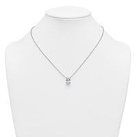 14K White Gold 4 Carat Lab Grown Diamond VS+ F+ Oval Complete Four Prong Pendant Necklace, 18" view 3