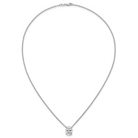14K White Gold 4 Carat Lab Grown Diamond VS+ F+ Oval Complete Four Prong Pendant Necklace, 18" view 4
