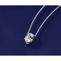 14K White Gold 4 Carat Oval Four Prong Pendant Mounting view 2