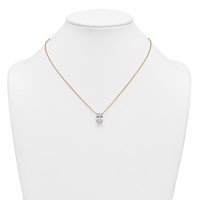 14K Yellow Gold 4 Carat Certified Lab Grown Diamond VS+ F+ Oval Complete Four Prong Pendant Necklace, 18" view 3
