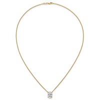 14K Yellow Gold 4 Carat Certified Lab Grown Diamond VS+ F+ Oval Complete Four Prong Pendant Necklace, 18" view 4