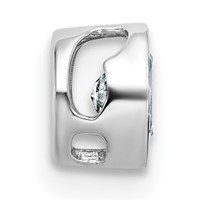14K White Gold 0.25 Carat Lab Grown Diamond VS+ F+ Oval Complete Bezel Set Chain Slide Pendant view 2
