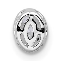 14K White Gold 0.25 Carat Lab Grown Diamond VS+ F+ Oval Complete Bezel Set Chain Slide Pendant view 3