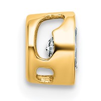 14K Yellow Gold 0.25 Carat Lab Grown Diamond VS+ F+ Oval Complete Bezel Set Chain Slide Pendant view 2