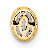 14K Yellow Gold 0.25 Carat Lab Grown Diamond VS+ F+ Oval Complete Bezel Set Chain Slide Pendant view 3