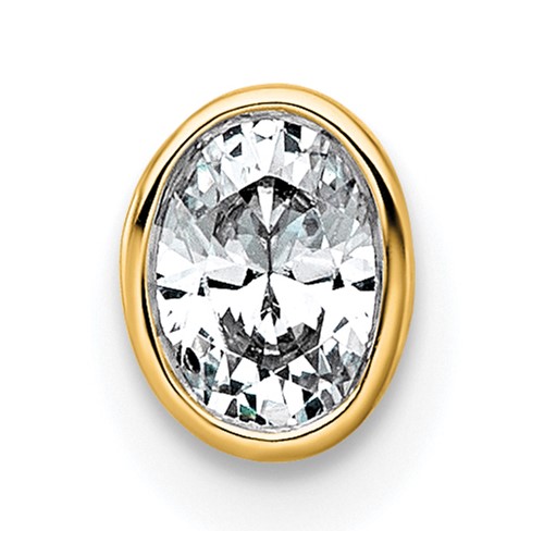 14K Yellow Gold 0.25 Carat Oval Bezel Chain Slide Mounting