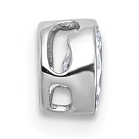 14K White Gold 0.33 Carat Lab Grown Diamond VS+ F+ Oval Complete Bezel Set Chain Slide Pendant view 2