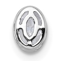 14K White Gold 0.33 Carat Lab Grown Diamond VS+ F+ Oval Complete Bezel Set Chain Slide Pendant view 3