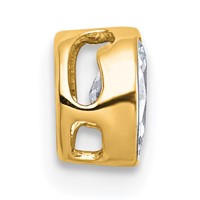 14K Yellow Gold 0.33 Carat Lab Grown Diamond VS+ F+ Oval Complete Bezel Set Chain Slide Pendant view 2