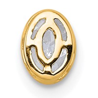 14K Yellow Gold 0.33 Carat Lab Grown Diamond VS+ F+ Oval Complete Bezel Set Chain Slide Pendant view 3