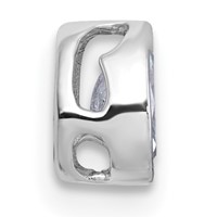14K White Gold 0.38 Carat Lab Grown Diamond VS+ F+ Oval Complete Bezel Set Chain Slide Pendant view 2