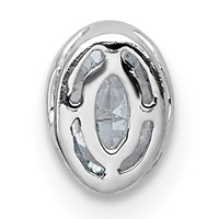 14K White Gold 0.38 Carat Lab Grown Diamond VS+ F+ Oval Complete Bezel Set Chain Slide Pendant view 3