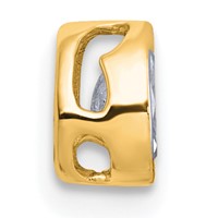 14K Yellow Gold 0.38 Carat Lab Grown Diamond VS+ F+ Oval Complete Bezel Set Chain Slide Pendant view 2