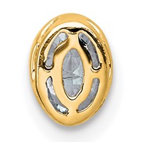 14K Yellow Gold 0.38 Carat Lab Grown Diamond VS+ F+ Oval Complete Bezel Set Chain Slide Pendant view 3