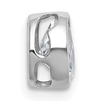14K White Gold 0.50 Carat Lab Grown Diamond VS+ F+ Oval Complete Bezel Set Chain Slide Pendant view 2
