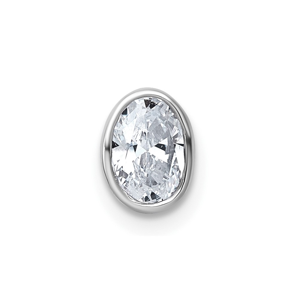 14K White Gold 0.50 Carat Oval Bezel Chain Slide Mounting