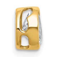 14K Yellow Gold 0.50 Carat Lab Grown Diamond VS+ F+ Oval Complete Bezel Set Chain Slide Pendant view 2