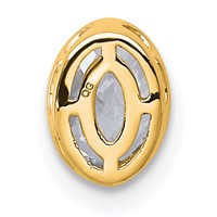 14K Yellow Gold 0.50 Carat Lab Grown Diamond VS+ F+ Oval Complete Bezel Set Chain Slide Pendant view 3