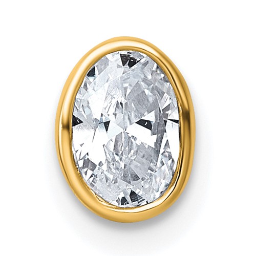 14K Yellow Gold 0.50 Carat Oval Bezel Chain Slide Mounting