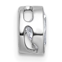 14K White Gold 0.62 Carat Lab Grown Diamond VS+ F+ Oval Complete Bezel Set Chain Slide Pendant view 2