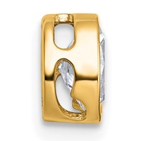 14K Yellow Gold 0.62 Carat Lab Grown Diamond VS+ F+ Oval Complete Bezel Set Chain Slide Pendant view 2