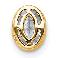 14K Yellow Gold 0.62 Carat Lab Grown Diamond VS+ F+ Oval Complete Bezel Set Chain Slide Pendant view 3