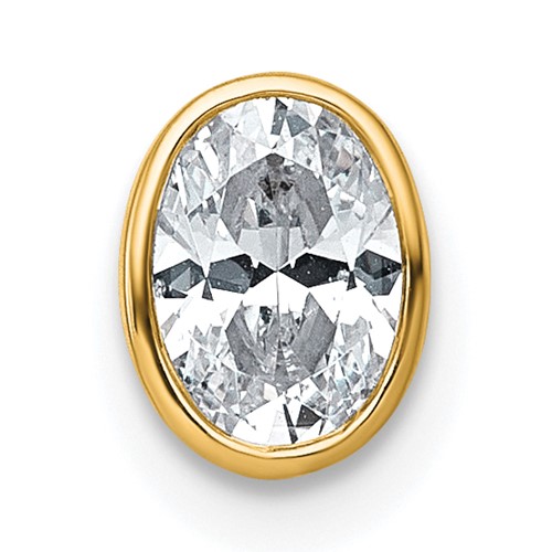 14K Yellow Gold 0.62 Carat Oval Bezel Chain Slide Mounting