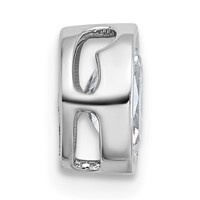 14K White Gold 0.75 Carat Lab Grown Diamond VS+ F+ Oval Complete Bezel Set Chain Slide Pendant view 2