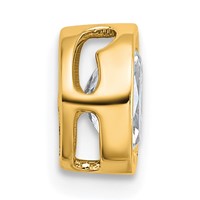 14K Yellow Gold 0.75 Carat Lab Grown Diamond VS+ F+ Oval Complete Bezel Set Chain Slide Pendant view 2