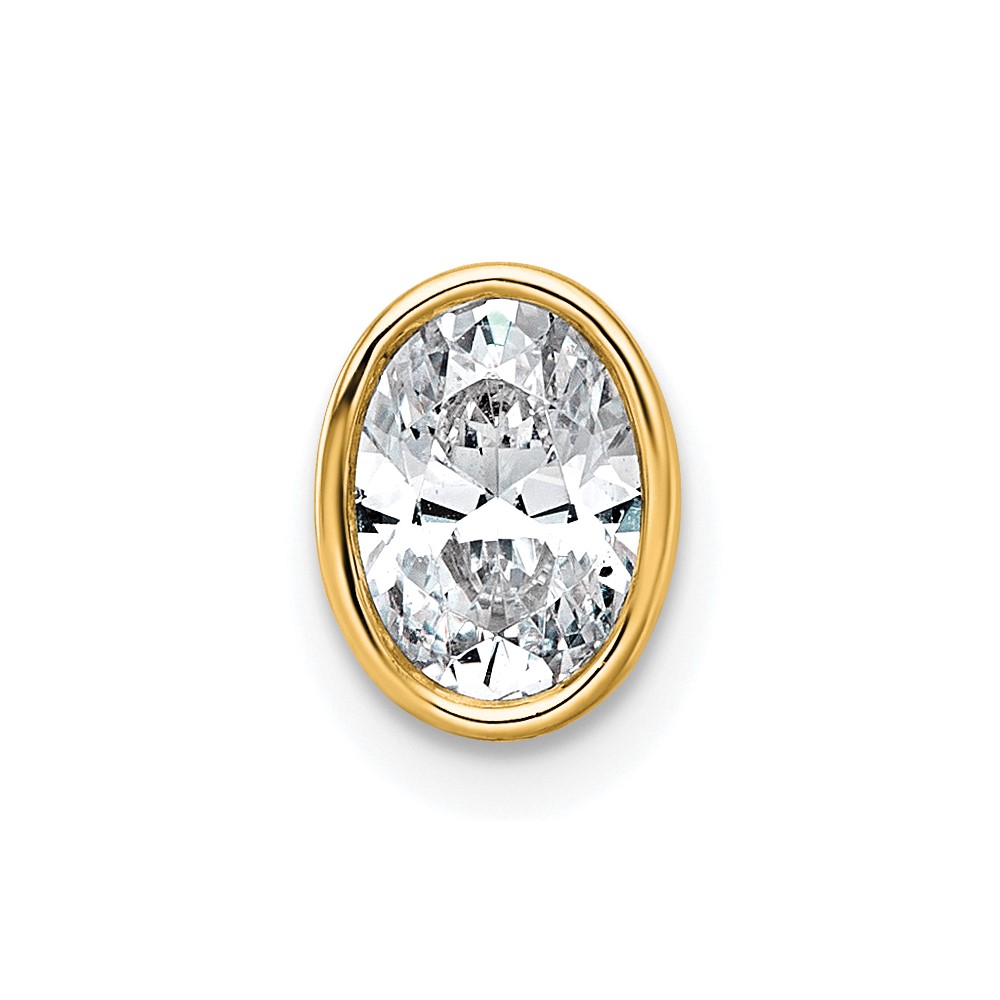 14K Yellow Gold 0.75 Carat Oval Bezel Chain Slide Mounting