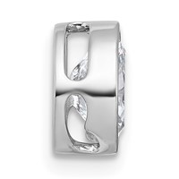 14K White Gold 1 Carat Lab Grown Diamond VS+ F+ Oval Complete Bezel Set Chain Slide Pendant view 2