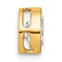 14K Yellow Gold 1 Carat Lab Grown Diamond VS+ F+ Oval Complete Bezel Set Chain Slide Pendant view 2