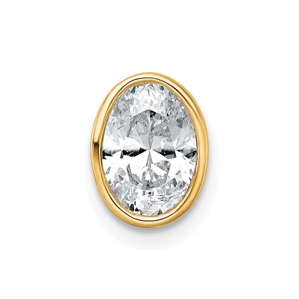 14K Yellow Gold 1 Carat Oval Bezel Chain Slide Mounting