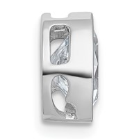 14K White Gold 1.50 Carat Certified Lab Grown Diamond VS+ F+ Oval Complete Bezel Set Chain Slide Pendant view 2