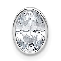 14K White Gold 1.50 Carat Oval Bezel Chain Slide Mounting view 1