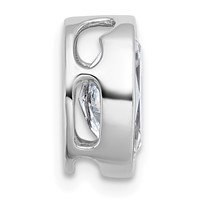 14K White Gold 2 Carat Certified Lab Grown Diamond VS+ F+ Oval Complete Bezel Set Chain Slide Pendant view 2