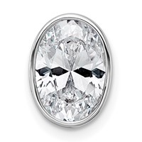 14K White Gold 2 Carat Oval Bezel Chain Slide Mounting view 1