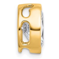14K Yellow Gold 2.50 Carat Certified Lab Grown Diamond VS+ F+ Oval Complete Bezel Set Chain Slide Pendant view 2