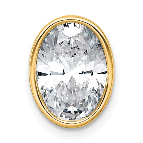 14K Yellow Gold 2.50 Carat Oval Bezel Chain Slide Mounting