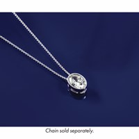 14K White Gold 2 Carat Oval Bezel Chain Slide Mounting view 2